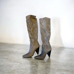 Indigo Taupe Over the Knee Boots